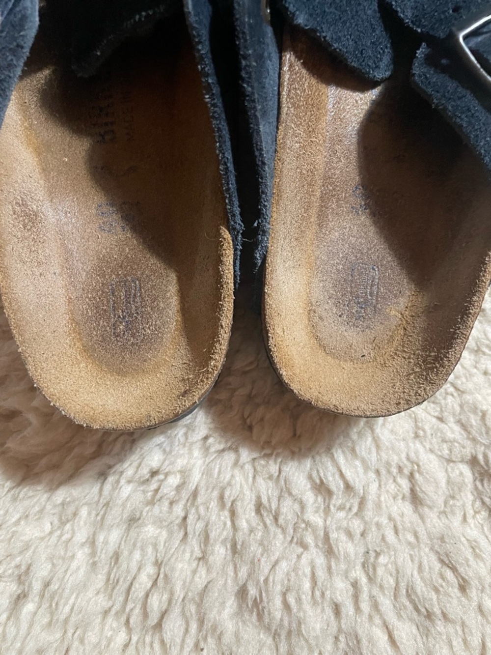 Birkenstock Boston Unisex Navy Suede Soft Footbed Slip-Ons Comfort Shoes sz 40 - Picture 9 of 9